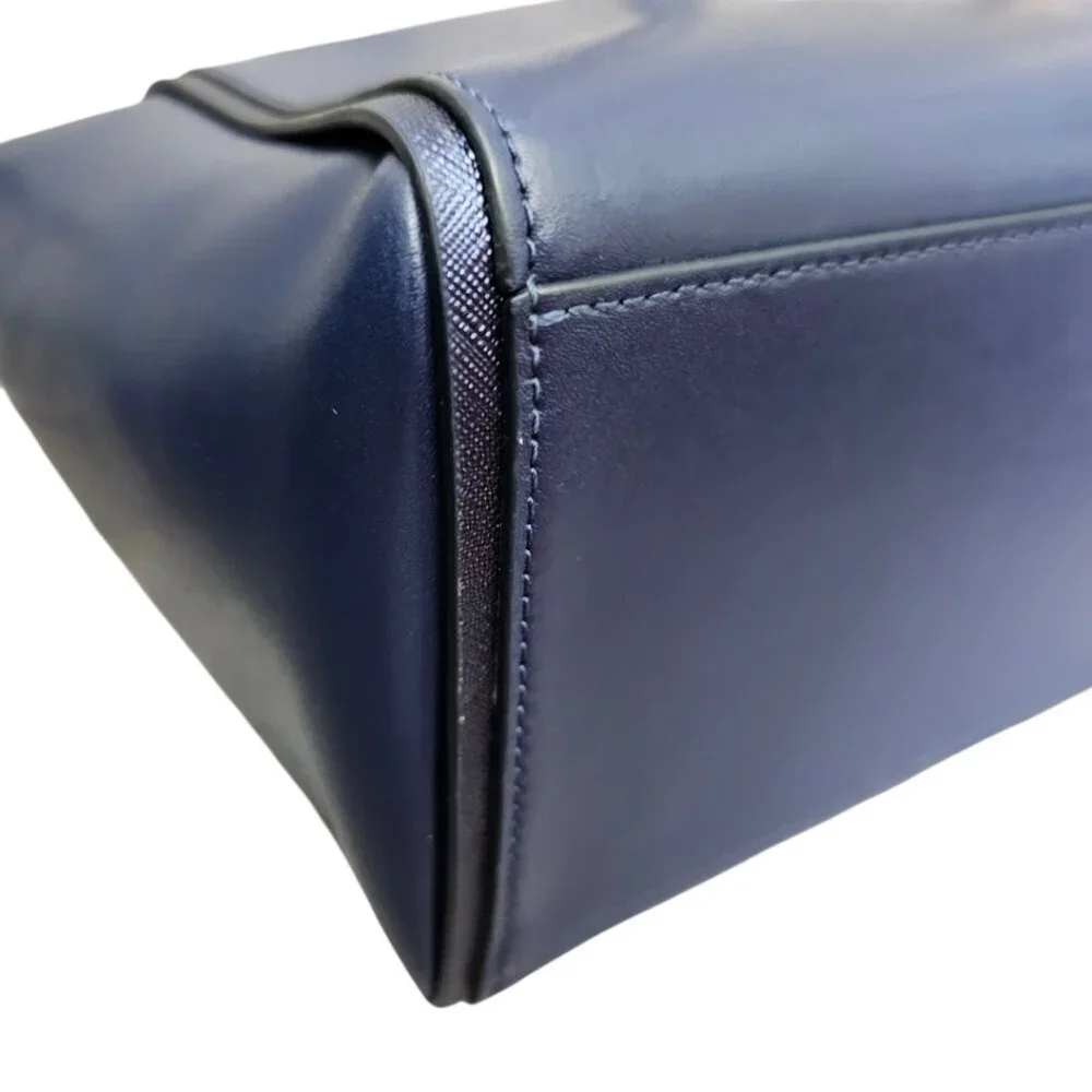 Kate Spade New York Kali Smooth Leather Tassel Zip Tote Shoulder Bag Navy COA